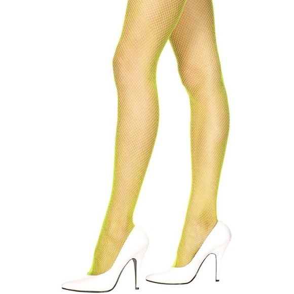 Electric Lingerie's Neon Green Fishnet Pantyhose - Picture 2 of 2
